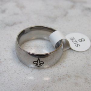 NFL New Orleans Saints Steel Ring Size 8